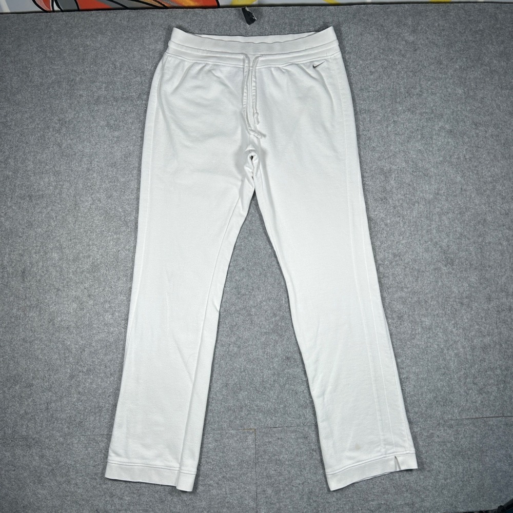 Vintage Nike Sweatpants Women XL White Y2K Baggy Athletic Lounge Track Pants y2k